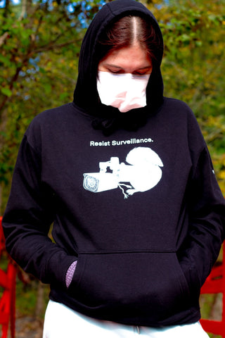 Resist Surveillance Squirrel Hoodie