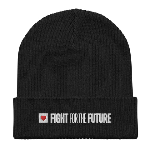 Fight for the Future Organic ribbed beanie